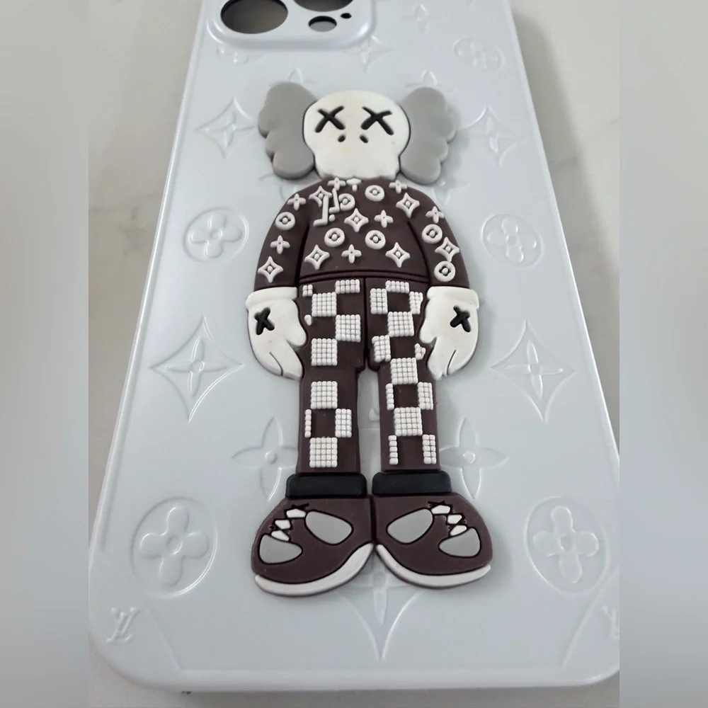 iPhone 13 Pro Max Designer White and Brown Phone Case